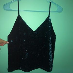Turquoise Crushed Velvet Tank